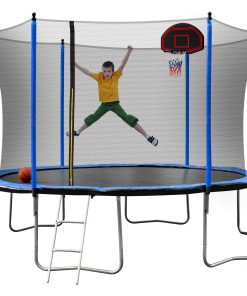 15FT Trampoline with Basketball Hoop Inflator and Ladder