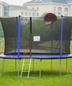 15FT Trampoline with Basketball Hoop Inflator and Ladder