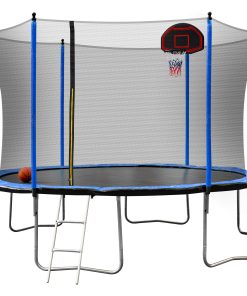 15FT Trampoline with Basketball Hoop Inflator and Ladder