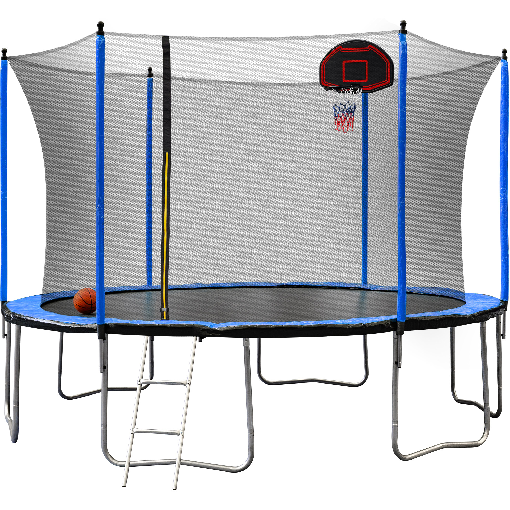 15FT Trampoline with Basketball Hoop Inflator and Ladder