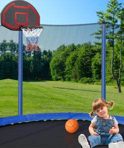 15FT Trampoline with Basketball Hoop Inflator and Ladder
