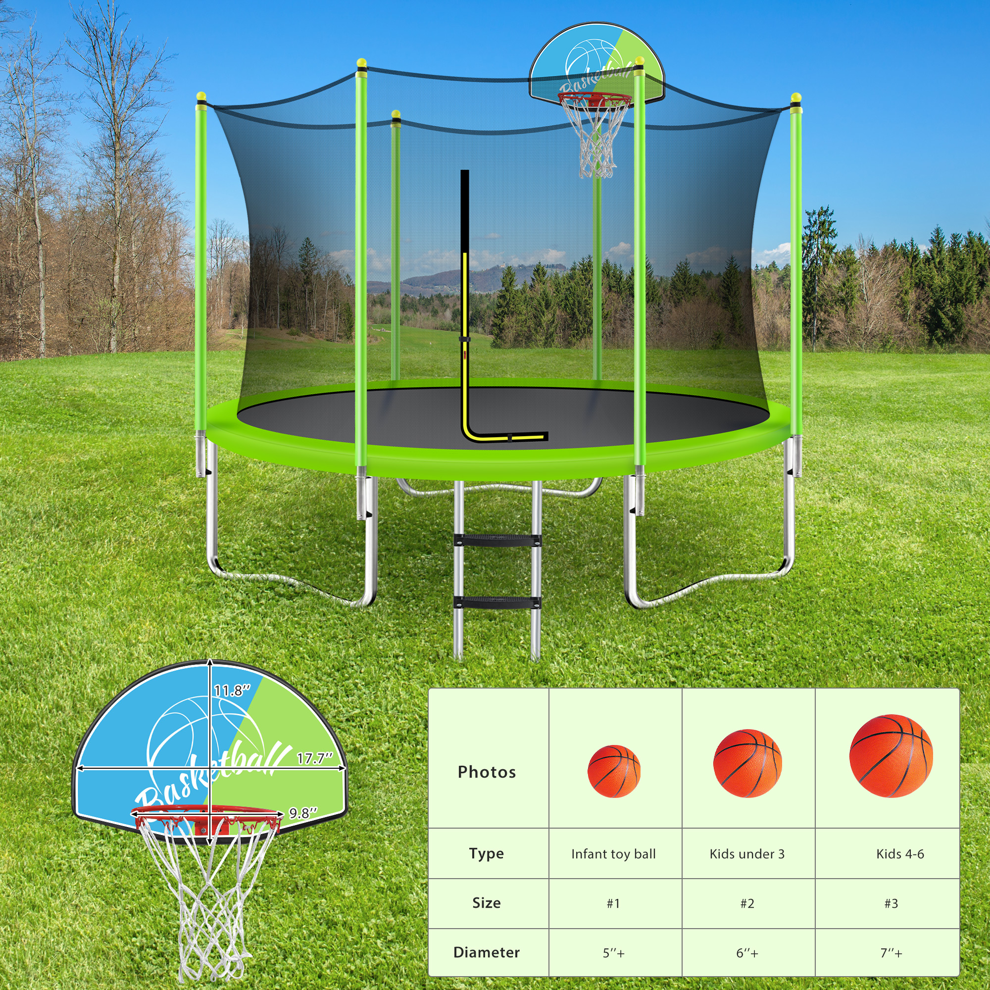 10FT Trampoline for Kids