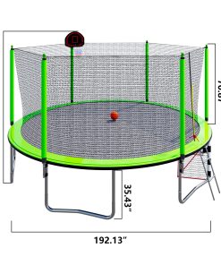 16FT Trampoline with Basketball Hoop pump and Ladder