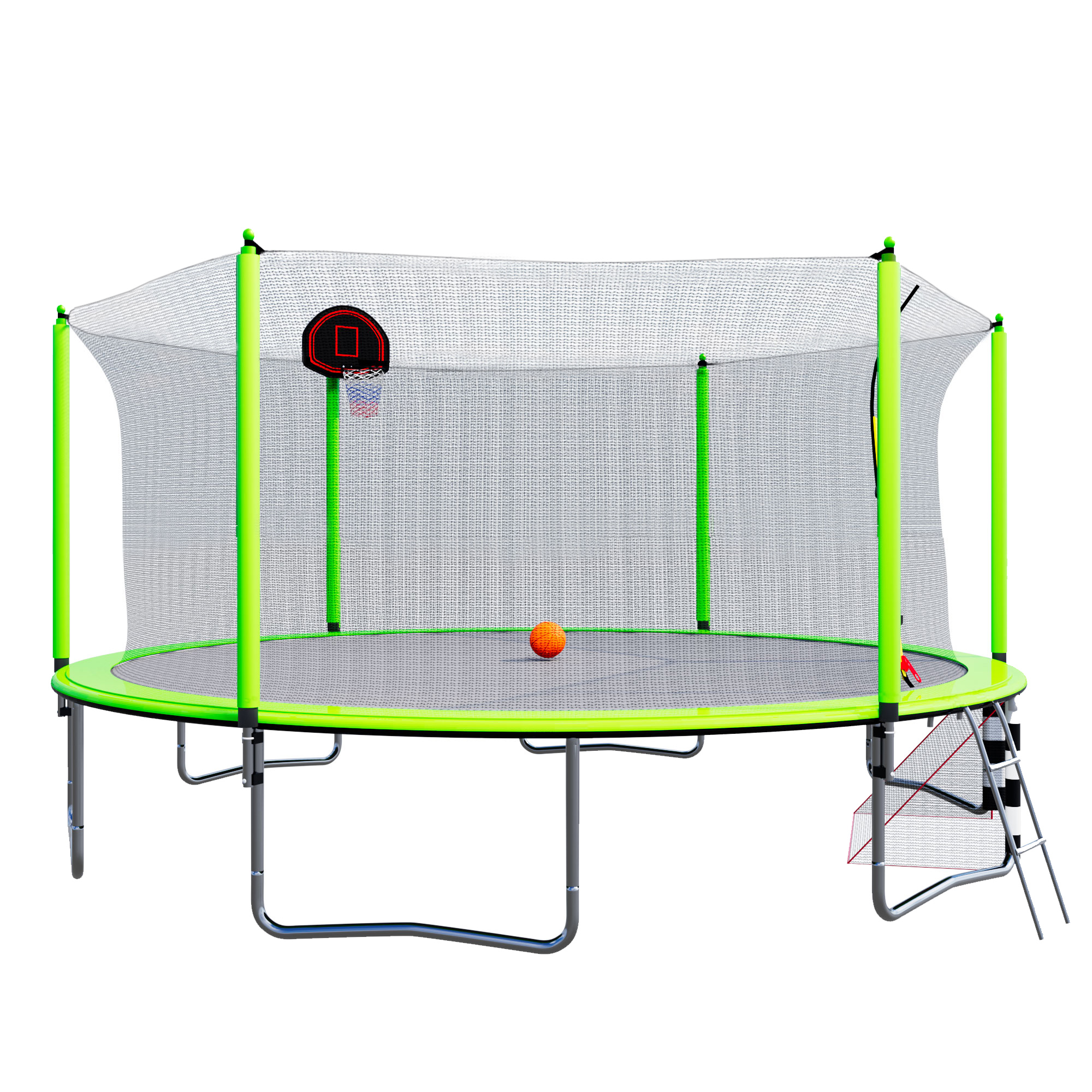 16FT Trampoline with Basketball Hoop pump and Ladder