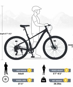 ZUKKA 27.5 Inch Wheels 8 Speed Mountain Bike