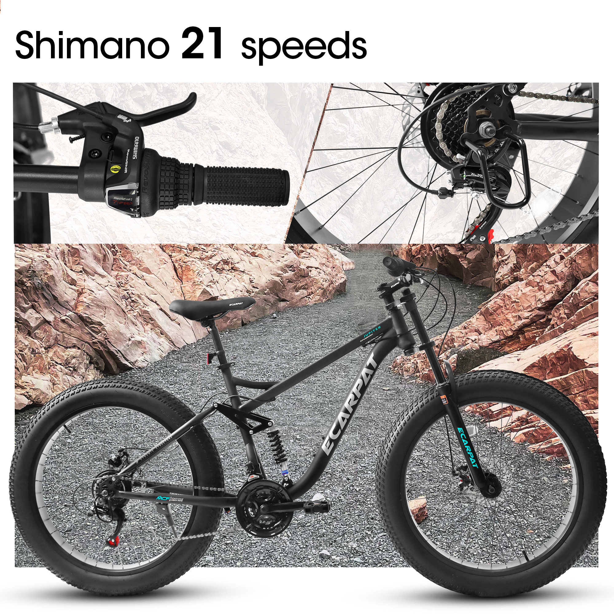 E-CARPAT A26309 26″ Mountain Bike 21 Speed