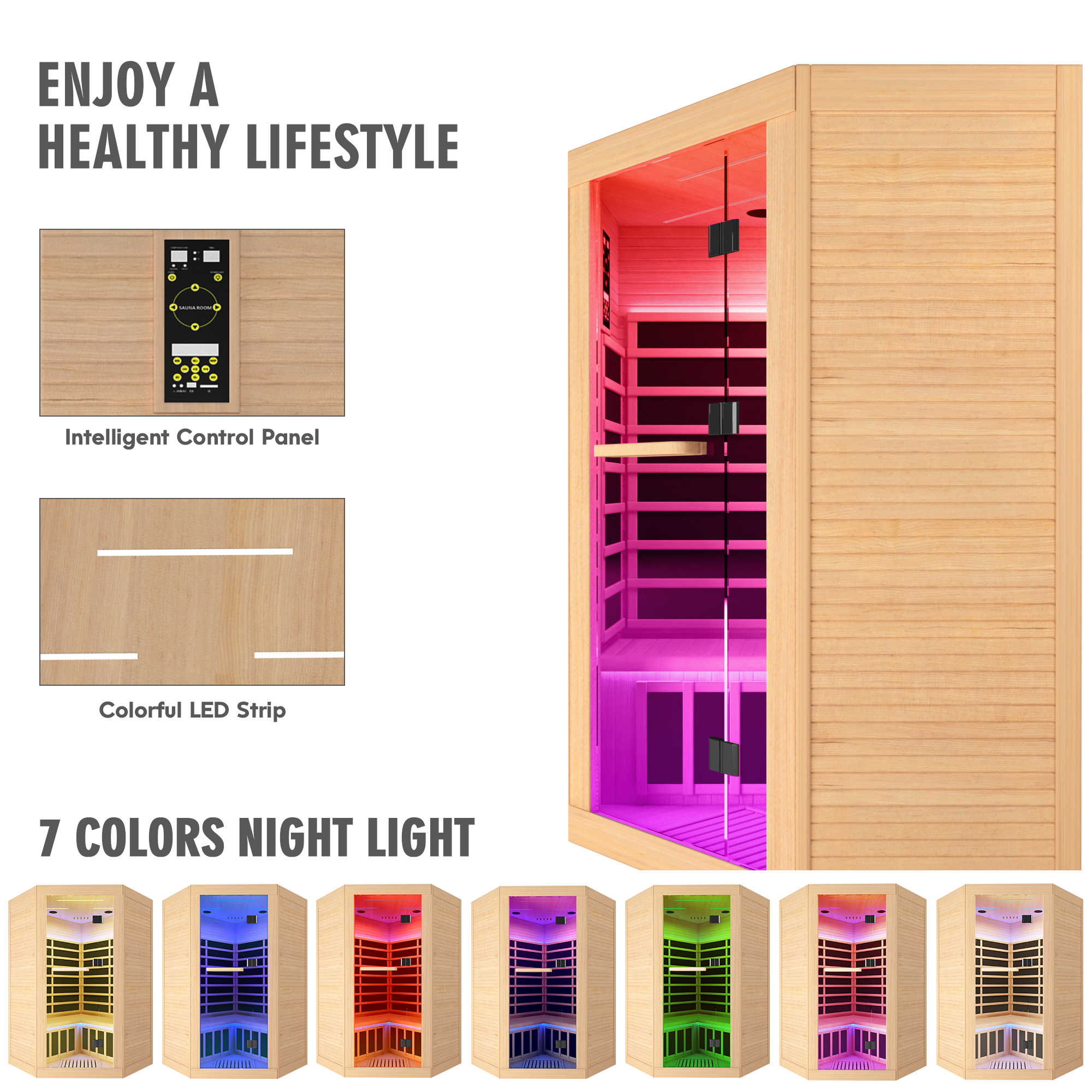 Canadian Hemlock Pentagonal Double Sauna