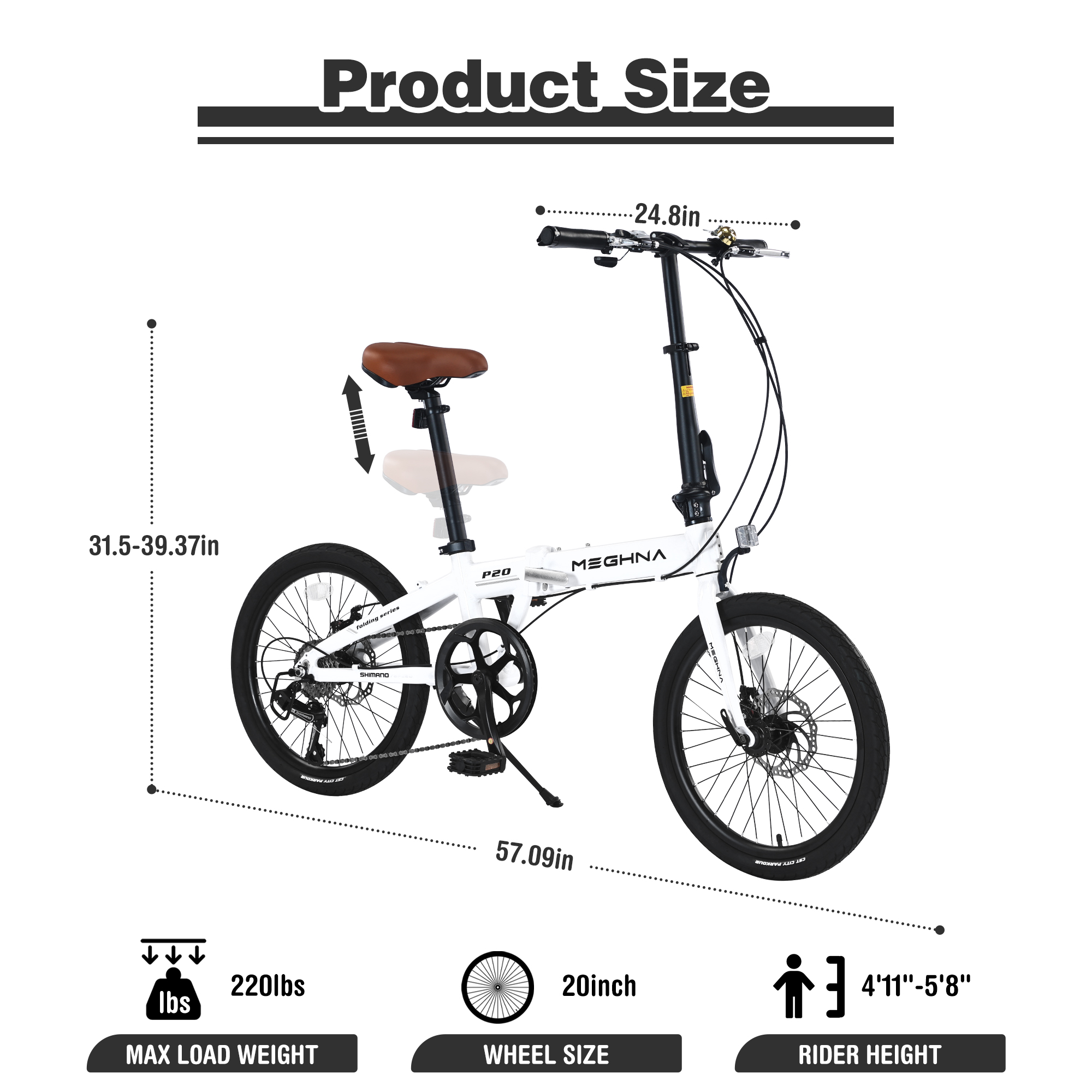 ZUKKA 20" Folding City Bike