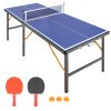 Foldable & Portable 5FT Mid-Size Table Tennis Table