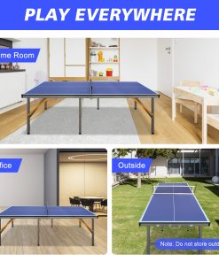 Foldable & Portable 5FT Mid-Size Table Tennis Table