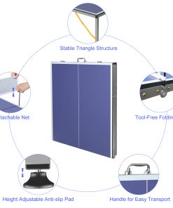 Foldable & Portable 5FT Mid-Size Table Tennis Table