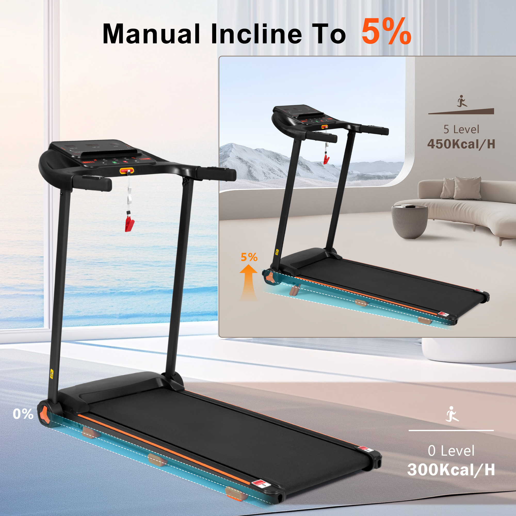2.5HP Quiet Folding Treadmill