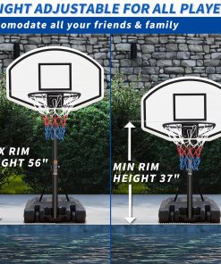 Height-Adjustable Portable Poolside Basketball Hoop