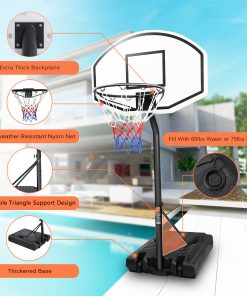 Height-Adjustable Portable Poolside Basketball Hoop