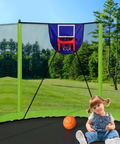15FT Trampoline with Basketball Hoop Inflator and Ladder