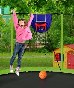 15FT Trampoline with Basketball Hoop Inflator and Ladder