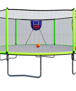 15FT Trampoline with Basketball Hoop Inflator and Ladder