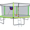 15FT Trampoline with Basketball Hoop Inflator and Ladder