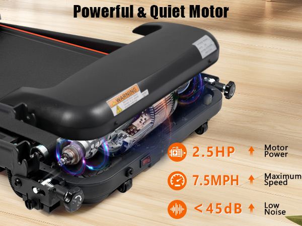 2.5HP Quiet Folding Treadmill