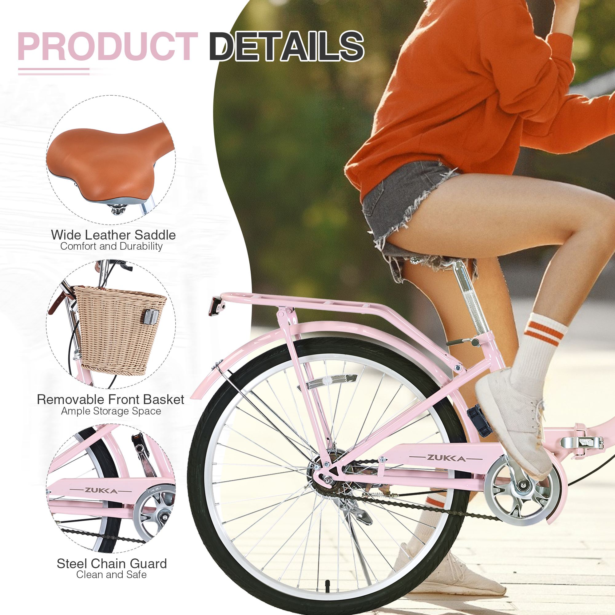 ZUKKA 24 inch Folding Lady Bike