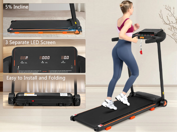 2.5HP Quiet Folding Treadmill