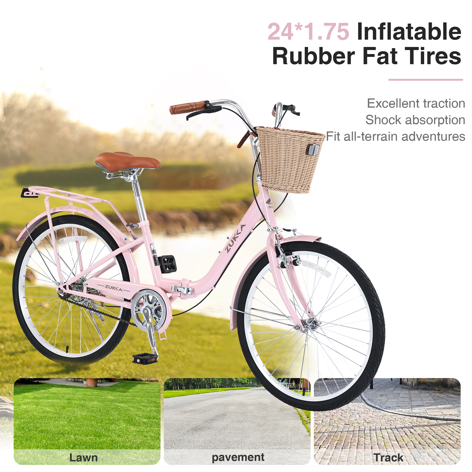 ZUKKA 24 inch Folding Lady Bike