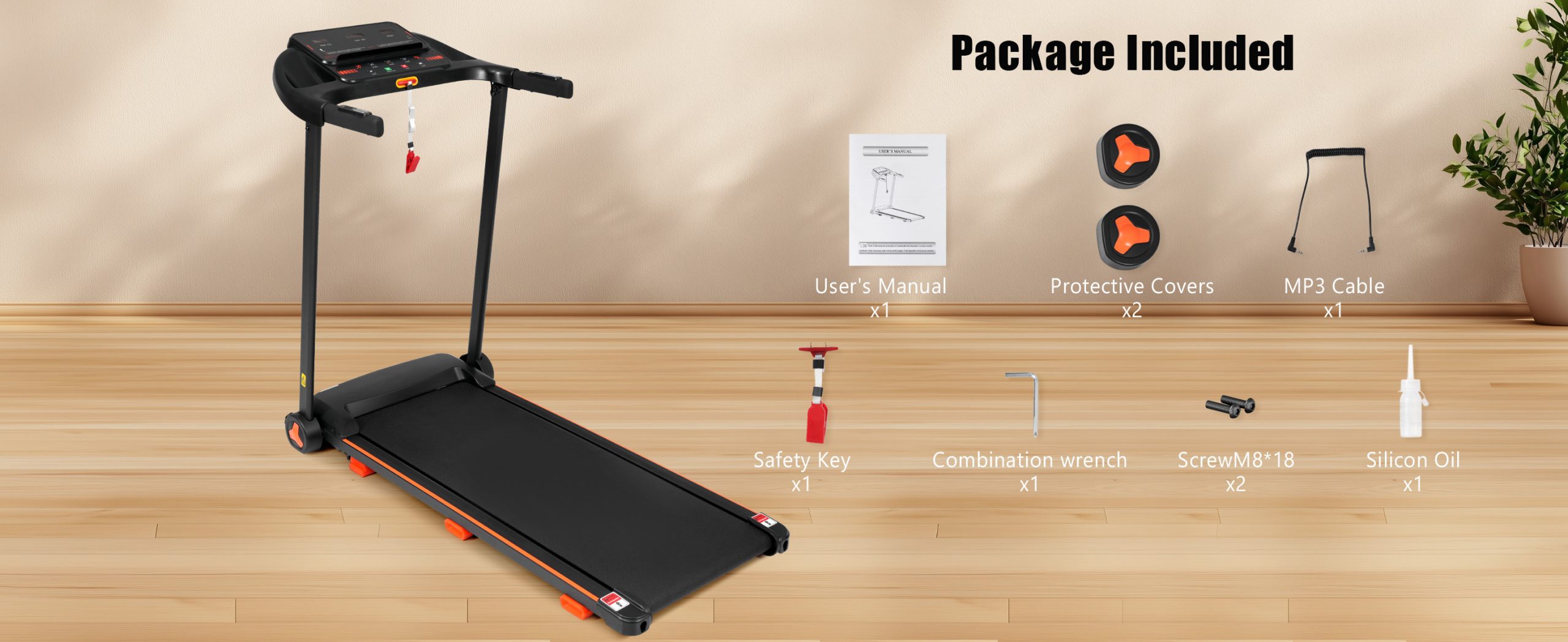 2.5HP Quiet Folding Treadmill