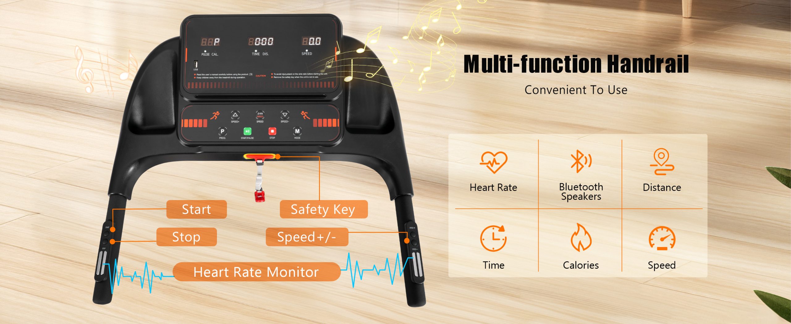 2.5HP Quiet Folding Treadmill