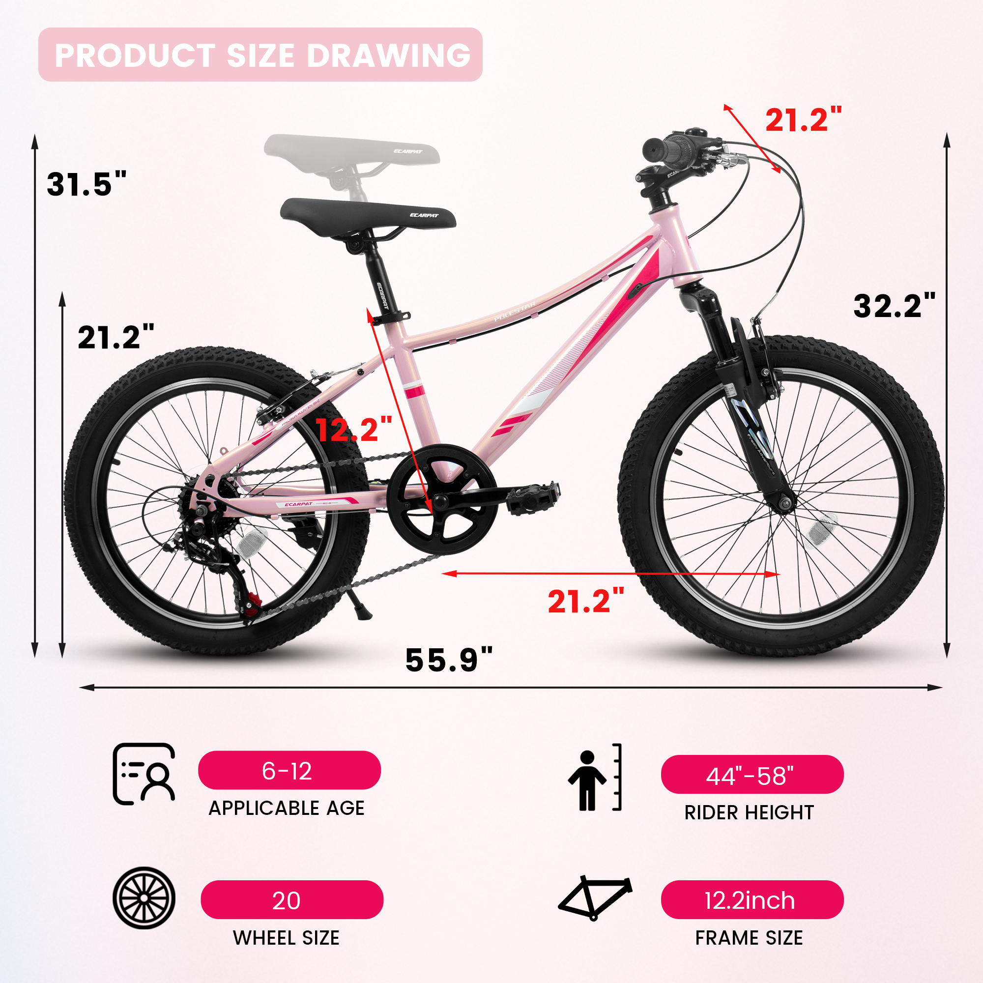 ECARPAT A20261 20 Inch Children's Bicycle