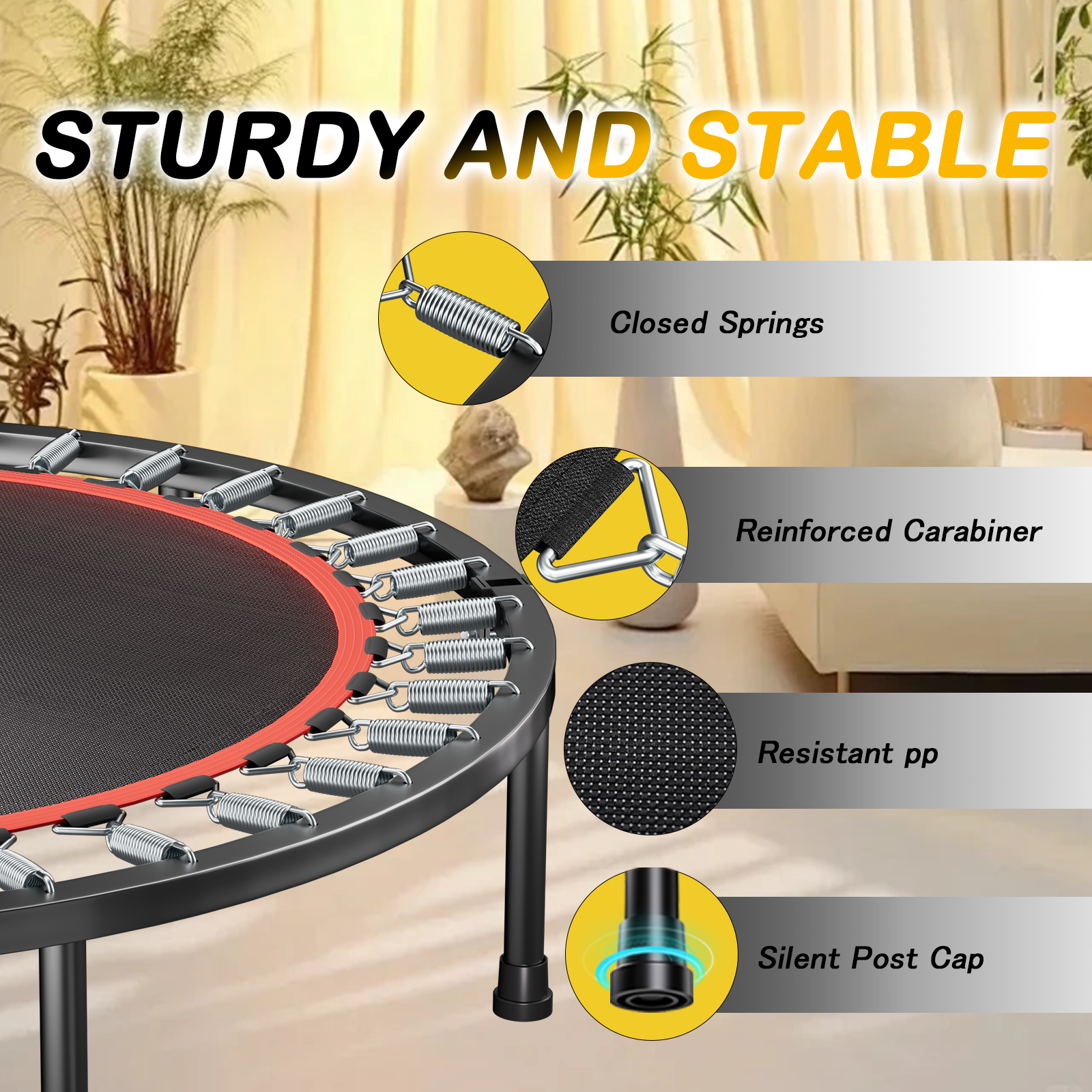 40-inch Foldable Trampoline With Handle - Image 4