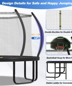 12FT Trampoline with Basketball Hoop