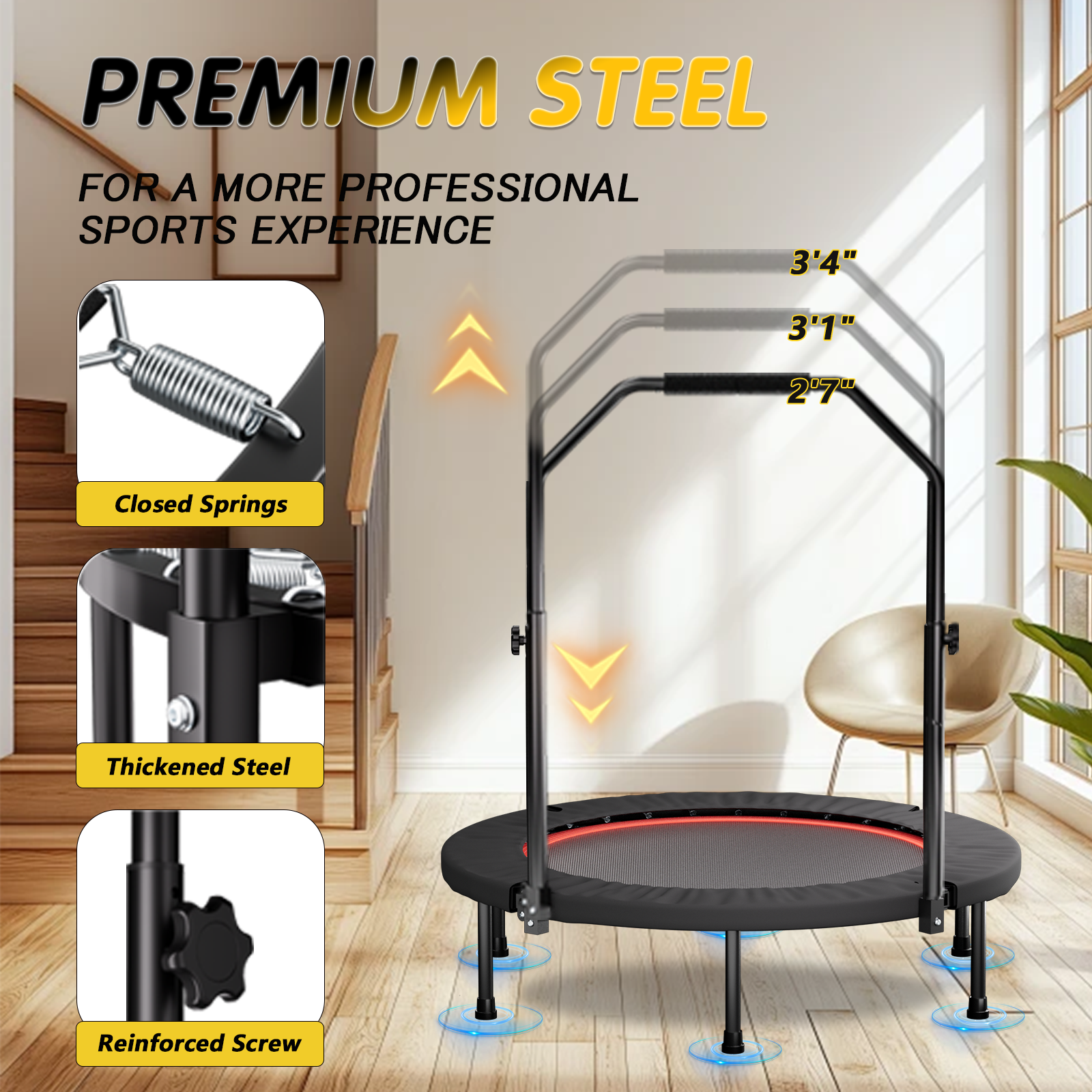 40-inch Foldable Trampoline With Handle - Image 2