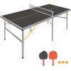 6FT Black Mid-Size Table Tennis Table