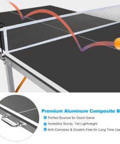6FT Black Mid-Size Table Tennis Table