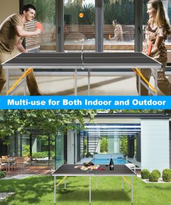 6FT Black Mid-Size Table Tennis Table