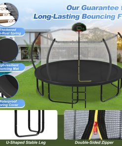 12FT Trampoline with Basketball Hoop