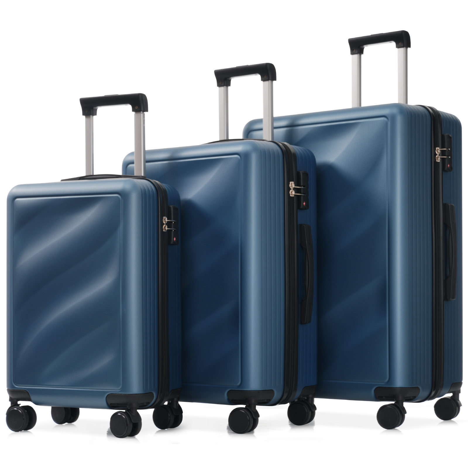 3 Piece Luggage Set with Spinner Wheels and TSA Lock