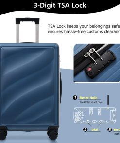 3 Piece Luggage Set with Spinner Wheels and TSA Lock