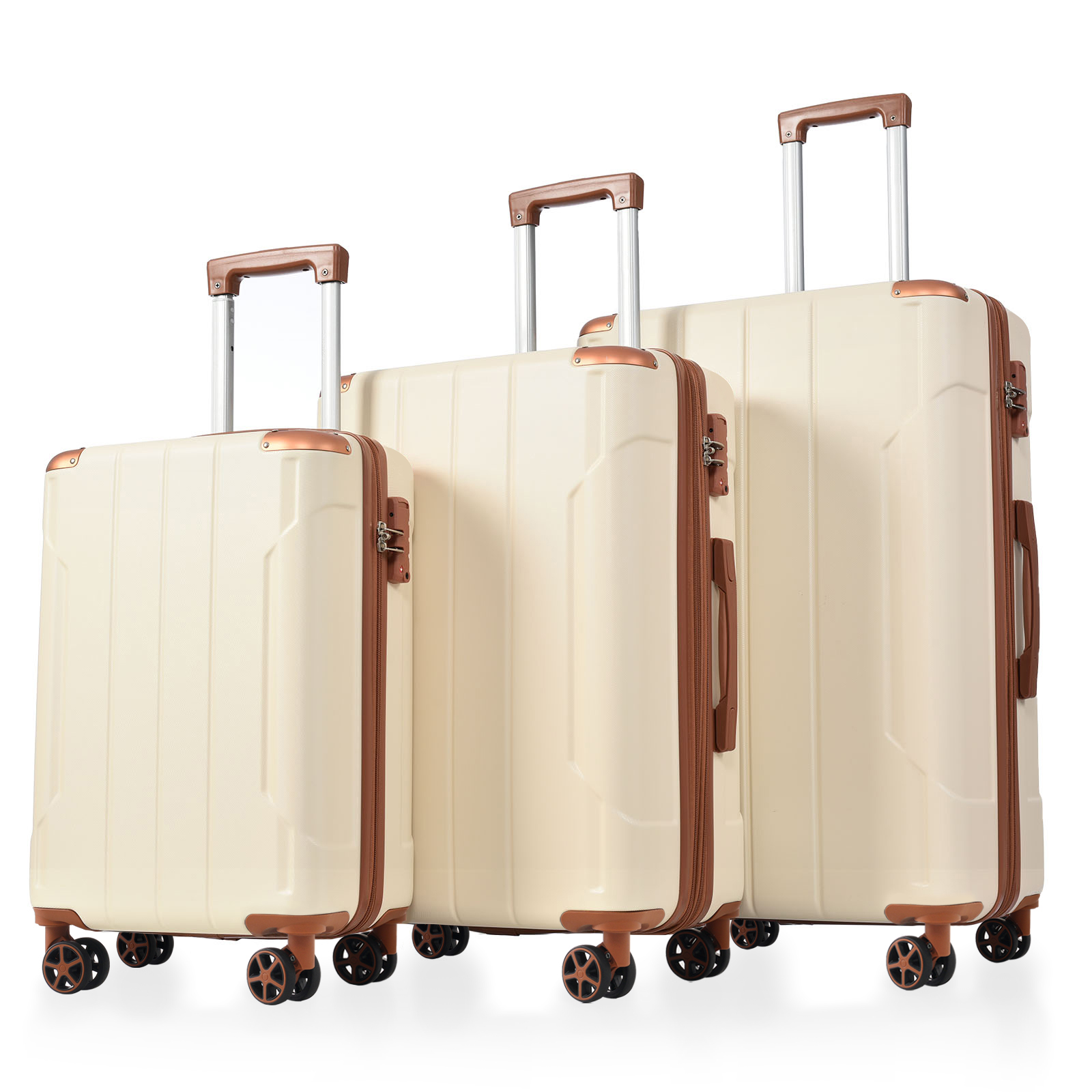 3 Piece Luggage Set, Hard Shell ABS Suitcases