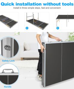 6FT Black Mid-Size Table Tennis Table