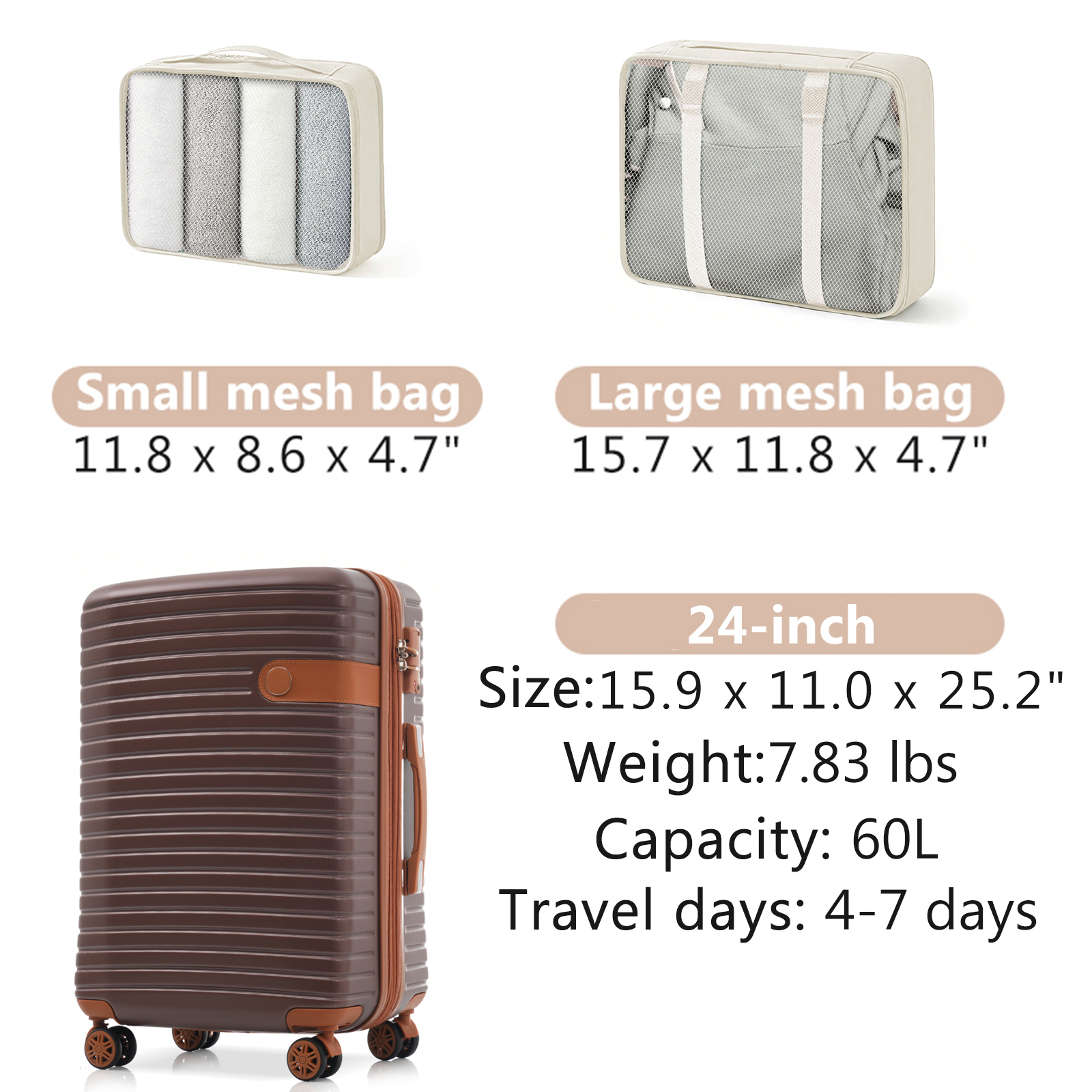 24-Inch Hardshell ABS Luggage