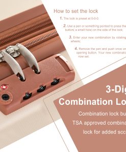 3 Piece Luggage Set, Hard Shell ABS Suitcases