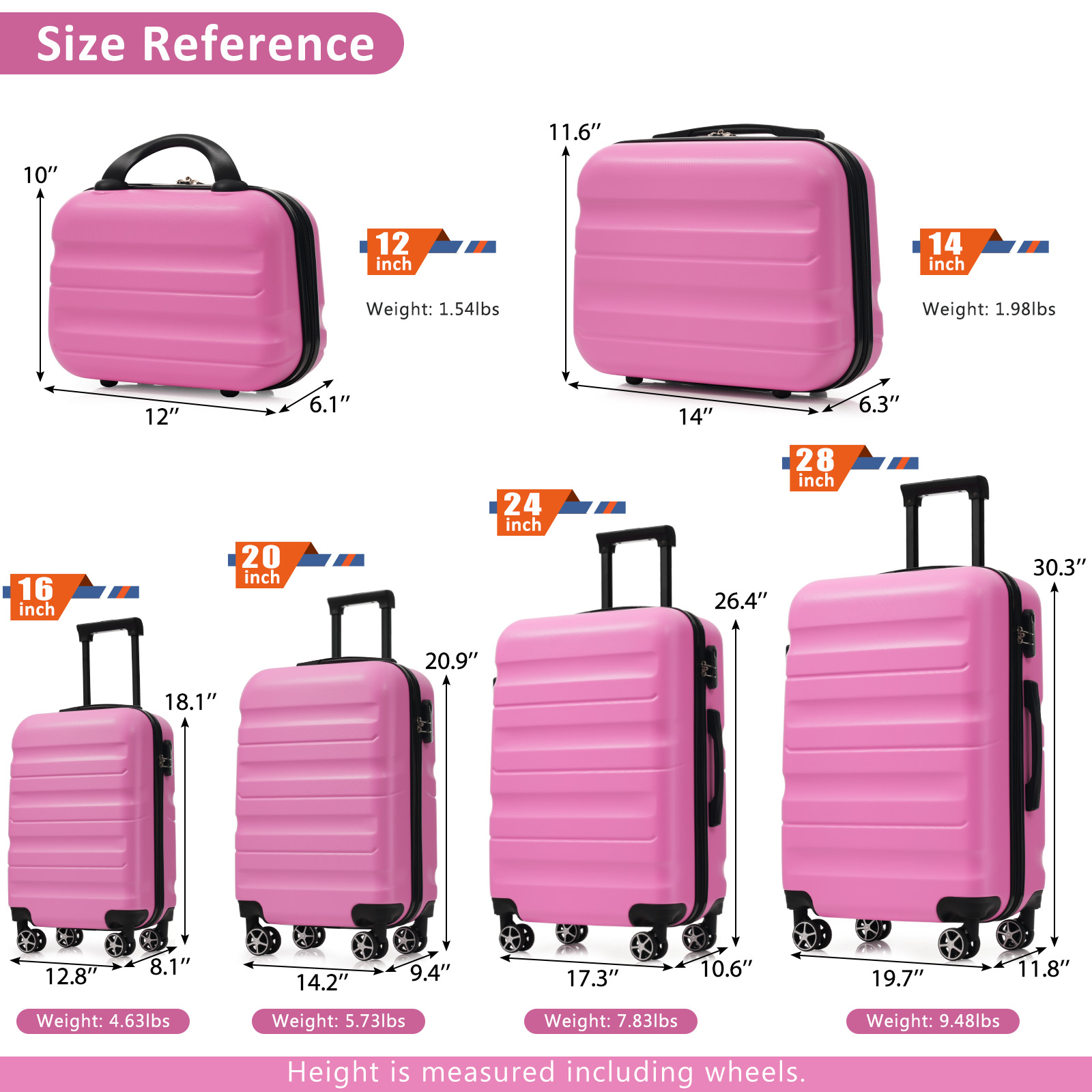 6-Piece ABS Hardshell Luggage Set