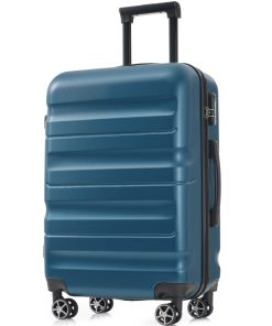 24-Inch Checked Suitcase with Spinner Wheels