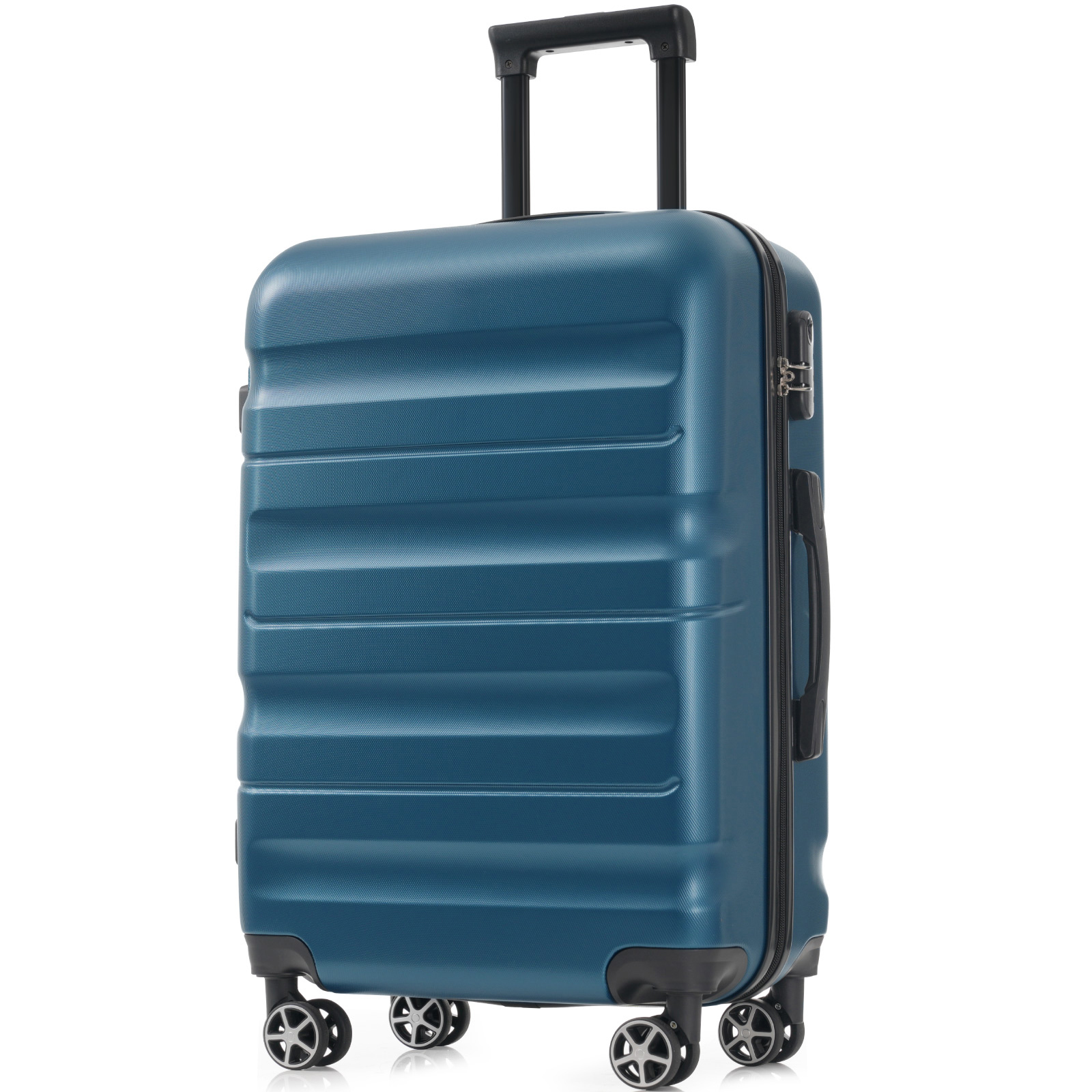 24-Inch Checked Suitcase with Spinner Wheels