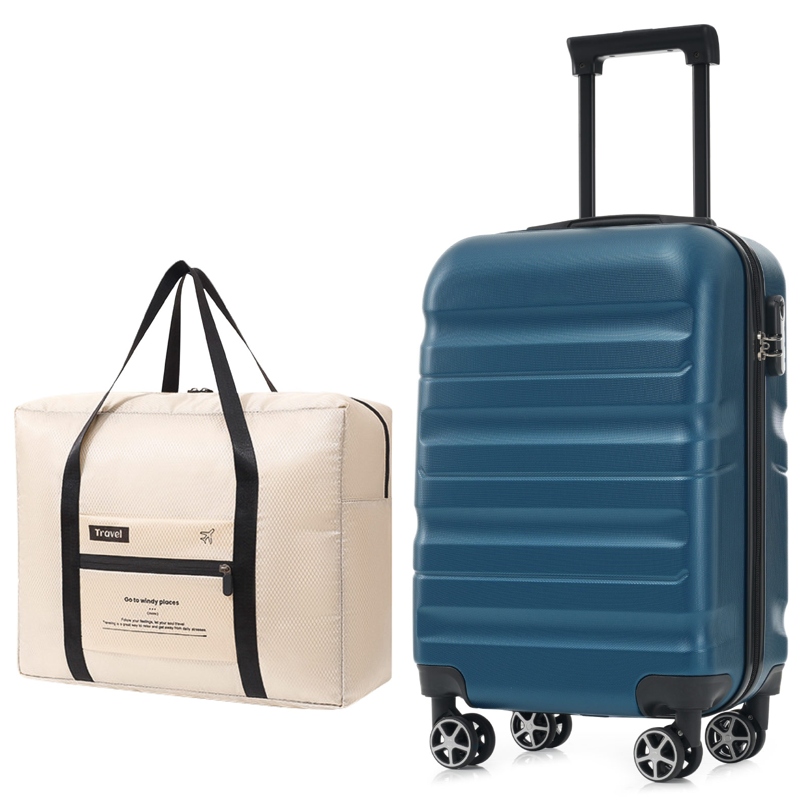 Hardshell ABS Carry-On Luggage with Spinner Wheels