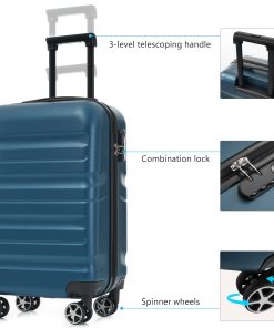 Hardshell ABS Carry-On Luggage with Spinner Wheels