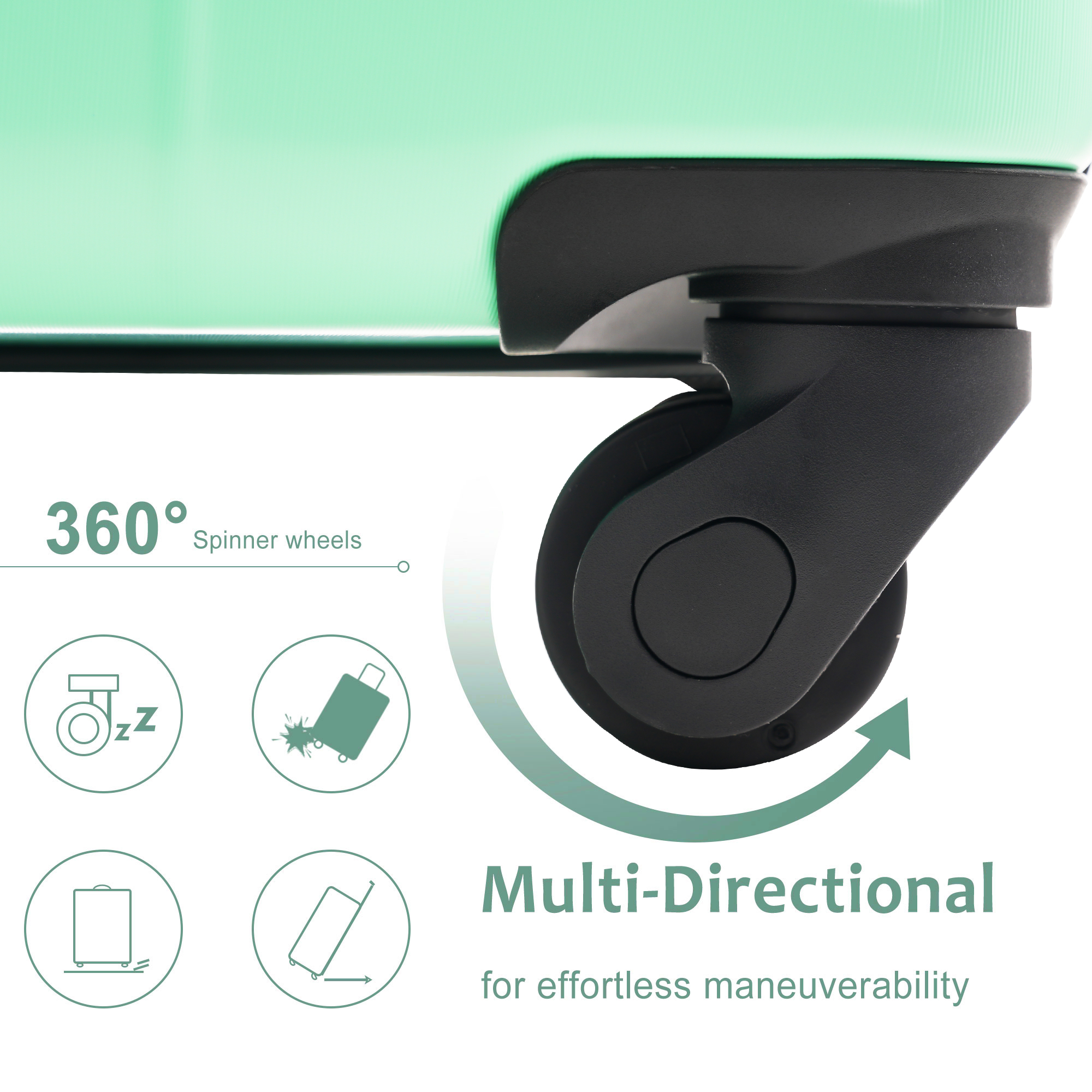 20-Inch Hardshell Carry-On Luggage, 2 Packing Cubes