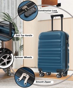 Hardshell ABS Carry-On Luggage with Spinner Wheels