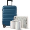 24-Inch Checked Suitcase with Spinner Wheels